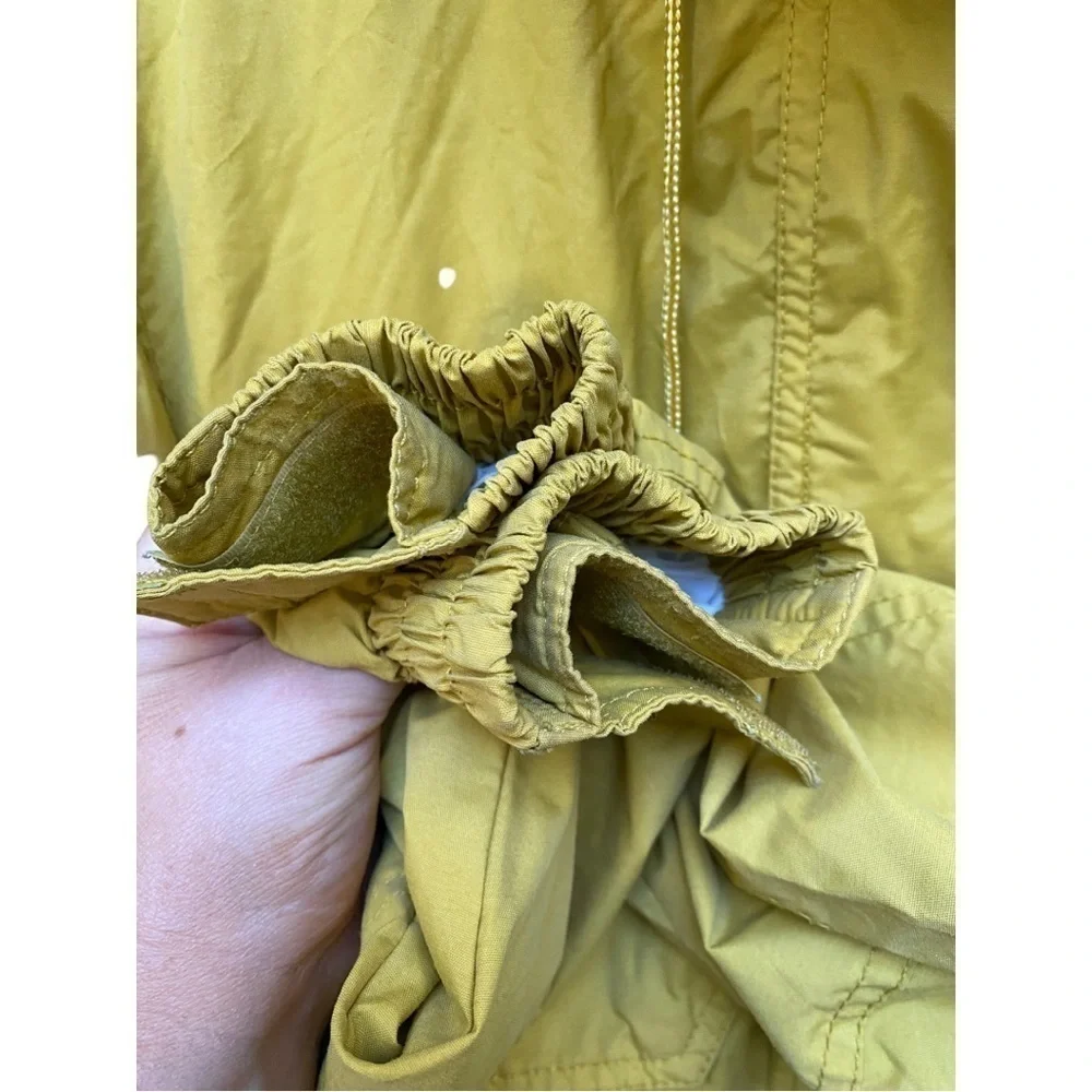 Vintage Eddie Bauer Yellow Raincoat with Blue Lined Collar